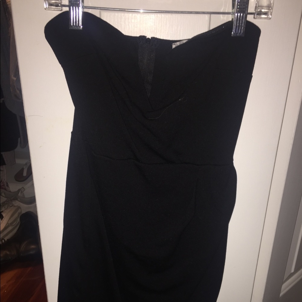 Strapless black dress